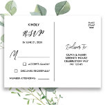 Cartão postal RSVP Elegante | Preto branco<br><div class="desc">Cartão postal de RSVP preto-e-branco. Personalize com seus detalhes personalizados.</div>