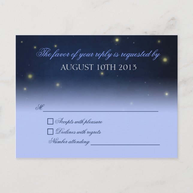 Cartão postal RSVP Fireflies (Frente)