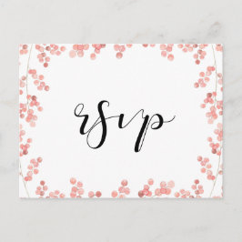 Cartão Postal RSVP floral rosa