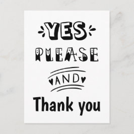 Cartão Postal RSVP Genérico Preto e Branco 