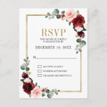 RSVP Geométrico Floral Moderna com Blush