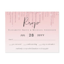 RSVP Glitter Pink de Casamento Menino Bonito no Or