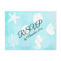 RSVP Seaside Seashell Themed Weding