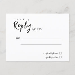 Cartão Postal RSVP simples Elegante 💍 Minimalista