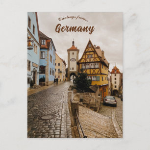 Cartão Postal Rua A em Rothenburg Alemanha