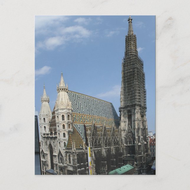 Cartão Postal Rua, a Rua da Catedral de Stephen Domkirche. Steph (Frente)