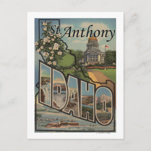 Cartão Postal Rua. Anthony, Idaho - Cenas com Letras Grandes