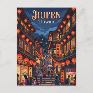 Cartão Postal Rua Antiga de Jiufen Taiwan