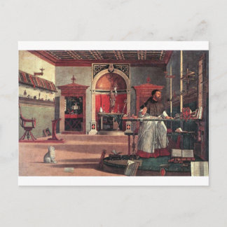 Cartão Postal Rua. Augustine em seu estudo - Vittore Carpaccio