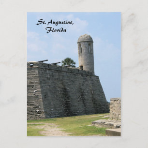 Cartão Postal Rua Augustine Florida fort castillo de san marcos