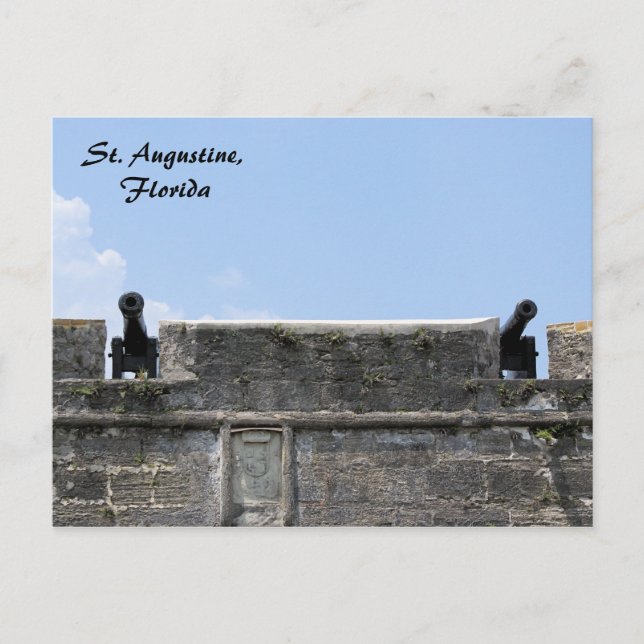 Cartão Postal Rua Augustine Florida fort castillo de san marcos (Frente)