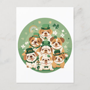 Cartão Postal Rua, Bulldog Inglês do Dia de Patrick