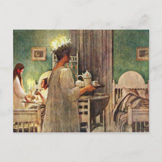 Cartão Postal Rua Carl Larsson. Natal para Lúcia na Suecia