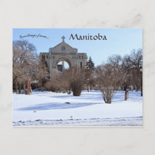 Cartão Postal Rua: Catedral de Boniface - Basilica Winnipeg Mani