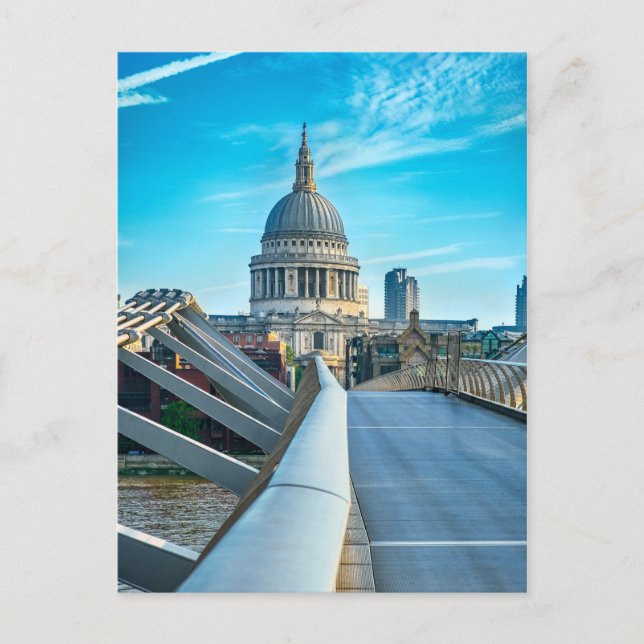 Cartão Postal Rua.Catedral de Paul Londres, Cartão-postal britân (Frente)