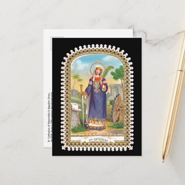 Cartão Postal Rua. Catherine de Alexandria no Posto de Vestido E (Frente/Verso In Situ)