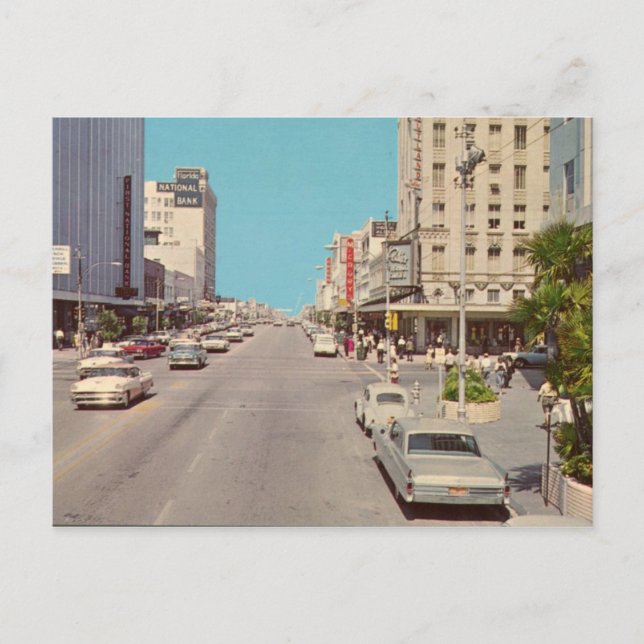 Cartão Postal Rua centro Petersburg FL Vintage (Frente)