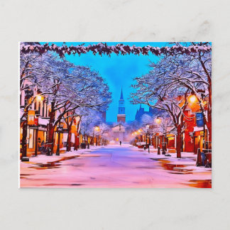 Cartão Postal Rua Church Burlington Vermont Inverno