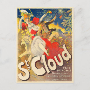 Cartão Postal Rua Cloud Fête Patronale França Poster vintage 1