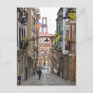 Cartão Postal Rua com a Ponte Vizcaya.