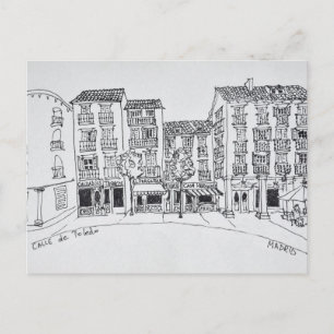 Cartão Postal Rua comercial Calle de Toledo, Madrid, Espanha