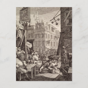 Cartão Postal Rua da Cerveja por William Hogarth