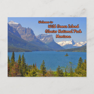 Cartão Postal Rua da Ilha de Goose Selvagem Mary Lake Montana
