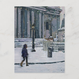 Cartão Postal Rua da manhã de neve. Catedral de Paul de 2009