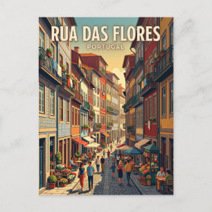 Cartão Postal Rua das Flores Portugal