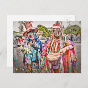 Cartão Postal Rua das Ilhas Virgens. Croix VI Masqueraders Carib