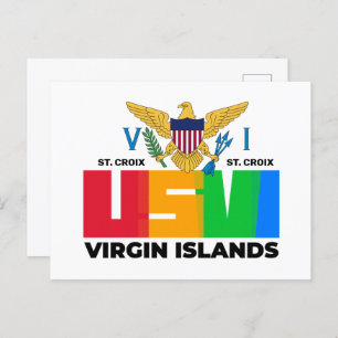 Cartão Postal RUA das Ilhas Virgens dos EUA Croix USVI Tropical