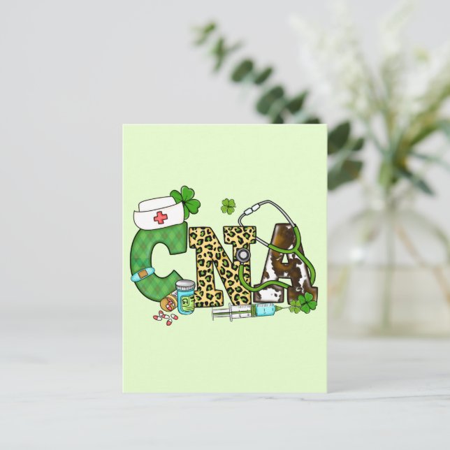 Cartão Postal Rua de assistente de enfermagem certificada. (Em pé/Frente)