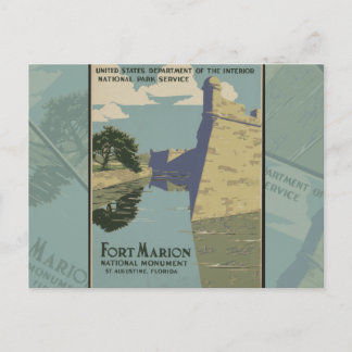 Cartão Postal Rua de Augustine Florida, Espanha Fort Poster