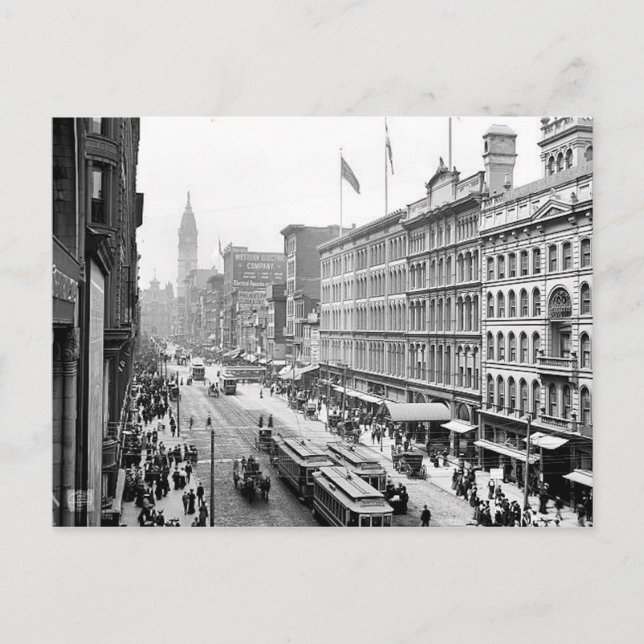 Cartão Postal rua De Mercado De 1904, Philadelphia Pa.Postcard (Frente)