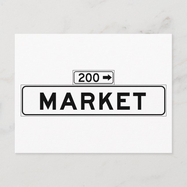 Cartão Postal Rua de mercado, San Francisco Street Sign (Frente)