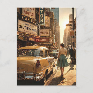 Cartão Postal Rua de Nova York dos anos 50