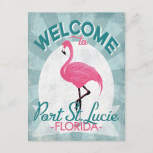 Cartão Postal Rua de Porto Lucie Flamingo Rosa Rosa Flamingo Ret