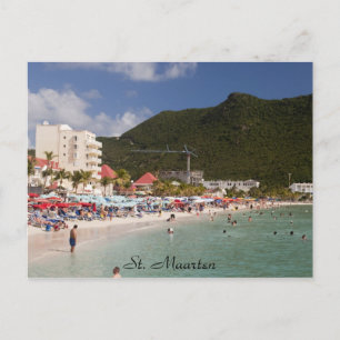 Cartão Postal Rua de praia. Maarten, Rua. Maarten