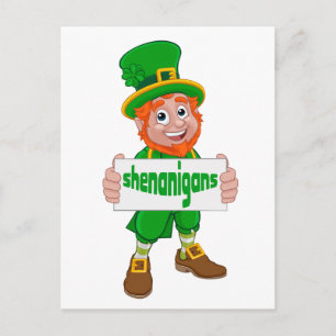 Cartão Postal Rua de Shenanigans, Rua de Leprechaun no dia de Pa