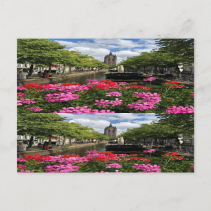 Cartão Postal Rua do Jardim das flores da Europa Cityscape