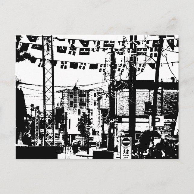 Cartão Postal Rua do partido Rue Laval Hull Gatineau Preto n Bra (Frente)