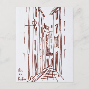Cartão Postal Rua du Rondier Grasse, França