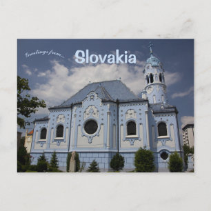 Cartão Postal Rua: Elisabeth Blue Church Bratislava Eslováquia