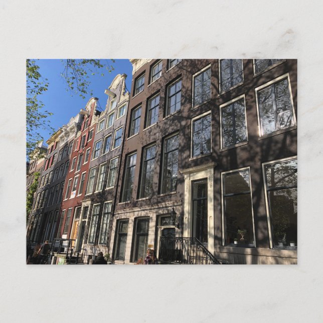 Cartão Postal Rua em Amsterdã, Holanda (Frente)