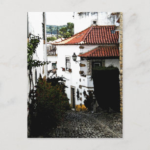 Cartão Postal Rua em Obidos Portugal