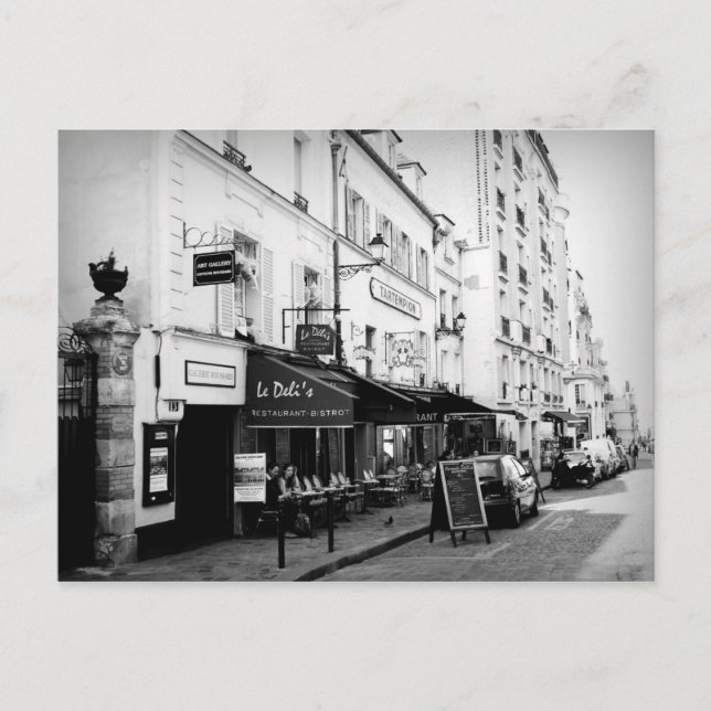 Cartão Postal Rua em Paris (Frente)