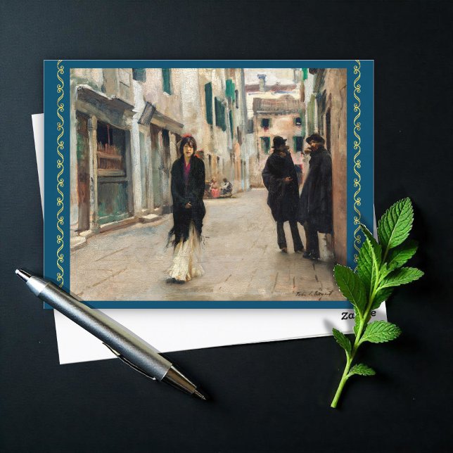 Cartão Postal Rua em Veneza por John Sargent (Criador carregado)