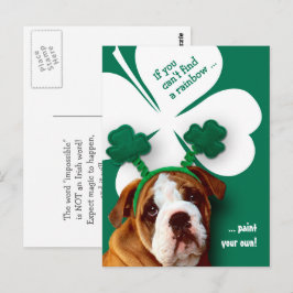 Cartão Postal Rua Engraçado de Bulldog. Personalizada para o Dia