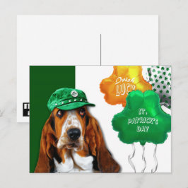 Cartão Postal Rua Engraçado do Basset Hound. Cartão-postal do di