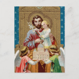 Cartão Postal Rua Enthroned. Joseph Recebendo Maquette Vaticano
